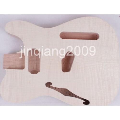High Quality ONE Unfinished Electric Guitar Body Mahogany Made Flam Maple Veneer Top S#20