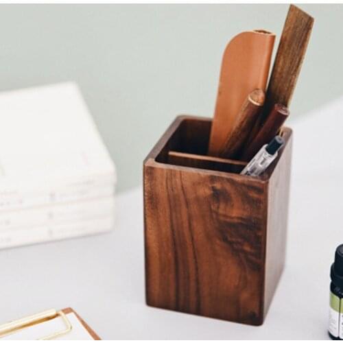 Solid Wood Storage Box Pen/Cosmetics Holder Japan Style Eco Desk Organizer Remote Controller Box