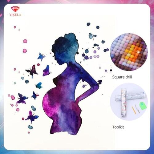 YIKELA 5D Pregnant Woman Diamond Painting Full Square Diamond Embroidery Rhinestones Diamond Mosaic Cross Stitch Decoration Kit