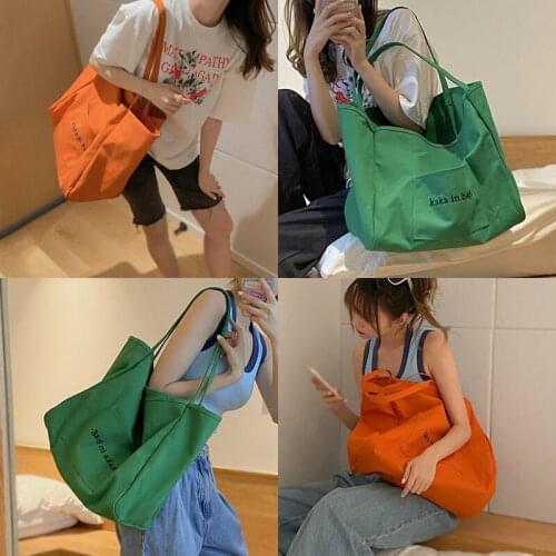 Womens casual canvas bag fashion tote bag large capacity shopping bag