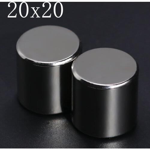 1/2/5 Pcs 20x20 Neodymium Magnet 20mm x 20mm N35 NdFeB Round Super Powerful Strong Permanent Magnetic imanes Disc 20x20