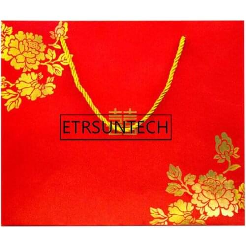100pcs Chinese Style Red Double Happiness Paper Gift Bags for Wedding Packaging Bag with Handle Party Favors