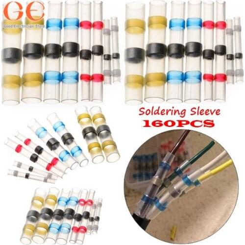 160PCS Heat Shrink Solder Sleeve Insulated Waterproof Tube Wire Terminal Connectors terminals electrical connectors crimps