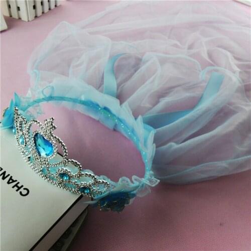 2021 Fashion Crown Jewel Girl Little Princess Headband Double Tulle Bridal Veil Wreath Lace Wedding Banquet Wreath Headband
