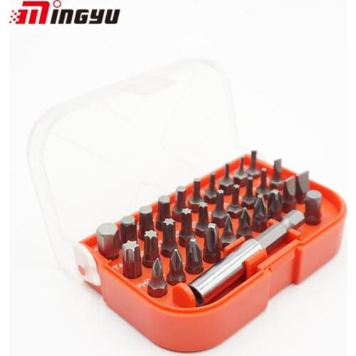 32Pcs 1/4" 25mm Screwdriver Bit Set Hex Slotted Phillips Torx Screw Drivers Kit Magnetic Hex Shank Drill Bit For Power Hand Tool
