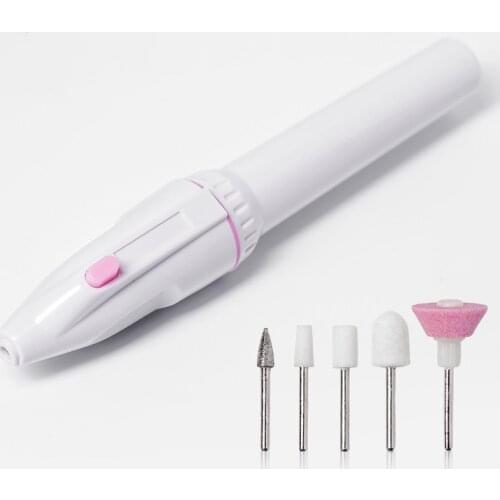 5 In 1 Professional Electric Manicure Nail Drill Kit Battery Pedicure Grinding Polishing Nail Art Sanding File Pen Tools Machine