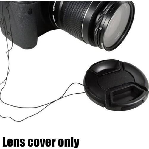 55mm Wordless Lens Cap Center Pinch Snap-on Cap Cover Len Cap with String Lens Cap for Canon Nikon Lens