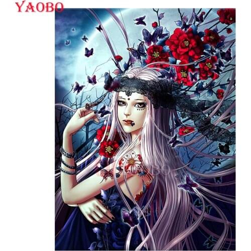 Yaobo New Diamond Painting Full Square Cartoon girl butterfly flower Rhinestone Embroidery Sale Diamond Mosaic Cross Stitch