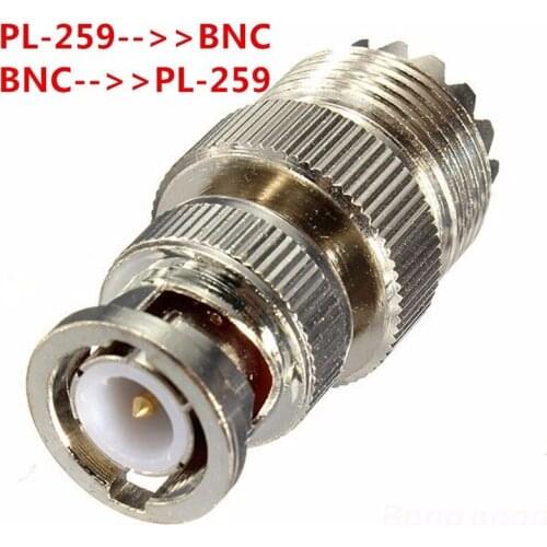 Car Mobile Radio Two Way Radio RF Antenna Adapter UHF Female SO239(PL259) To BNC/ BNC to UHF Female Walkie Talkie