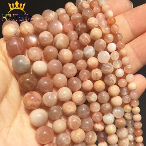 Natural Sun Stone Beads Round Loose Spacer Beads For Jewelry Making DIY Bracelets Necklace 15inches Strands 4mm/6mm/8mm/10mm