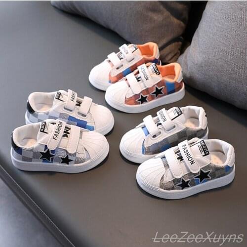 Kids shoes Childrens sneakers Geniune Leather Soft sole Casual Shoes Star Non-slip Light-weight Sport shoes Boys shoes