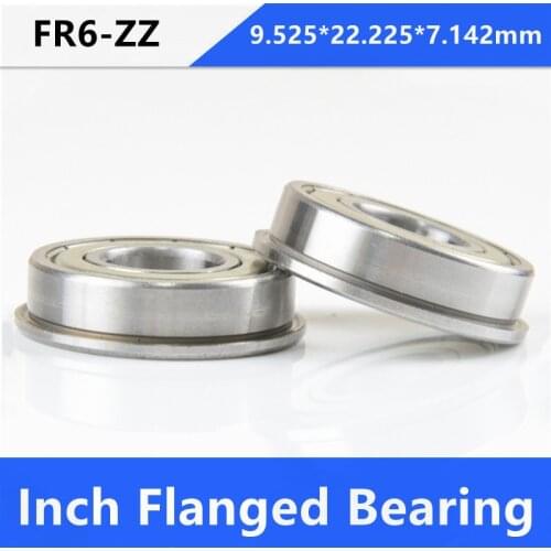 100pcs FR6ZZ FR6Z FR6 ZZ Z 3/8" x 7/8"x 9/32" Inch flanged flange Ball Bearing shielded 9.525*22.225*7.142mm