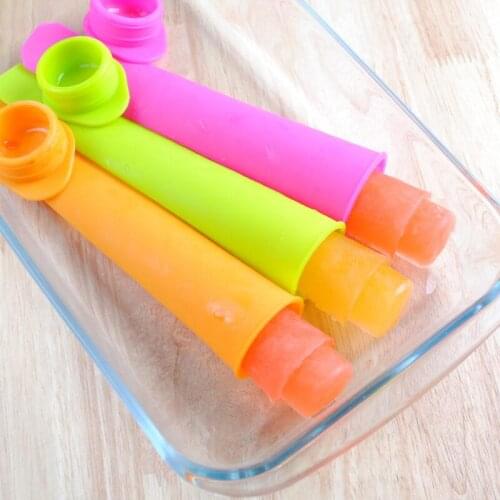Popsicle Mould 6 Color DIY Silicone Multicolor Sleeve Nontoxic Environmental Ice Cream Mold Tools With Cover LX7939