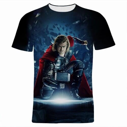Men T-shirt Marvel Super Hero Thor 3D Printed Cool Summer Womens Oversize T Shirt Harajuku Style Children Tee Tops