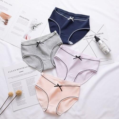 Girls Cotton Underwear Cute Knot Soft Breathable Briefs Young Girl Panties Solid girl Mid waist Briefs Children Clothes 10 Color