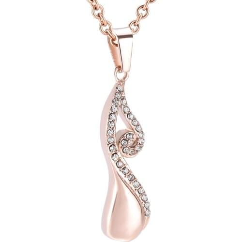 IJD9991 Beautiful Crystal Love Teardrop Cremation Urn Jewelry 316L Stainless Steel Memorial Ashes Pendant Necklace For Women