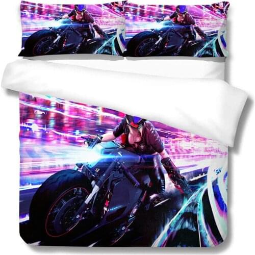 3D Bedding Set Queen Size Duvet Cover Sets Cool Motorcycle Printed Boys Child Home Comforter Covers Room Decoration