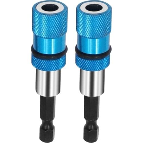 2Pcs 1/4 Hex Shank Electric Drill Magnetic Screwdriver Bit Holder Tool Magnetism Limit Adjustable Extension Rod