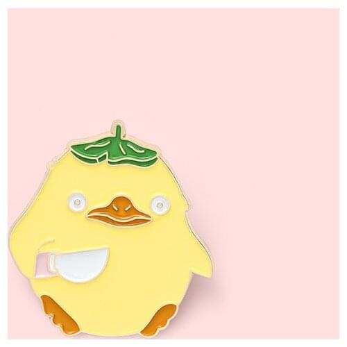 Cartoon Cute Duck Metal Enamel Brooch Fashion Fun Chick Badge Personality Lapel Backpack Jewelry Accessories Gift For Friends