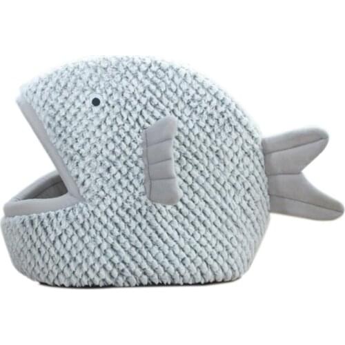 Fish-shaped Cute Pet Nest Pet Soft Bed Fish-shaped Cartoon Cat Nest Mat For Small Dog Hat