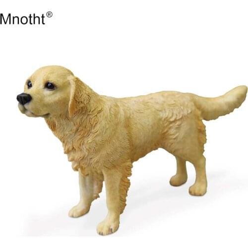 Mnotht 1/6 JGolden Retriever Dog Model Standing Posture Dog Mini Toy Scene Accessory Decoration for Action Figure Collection