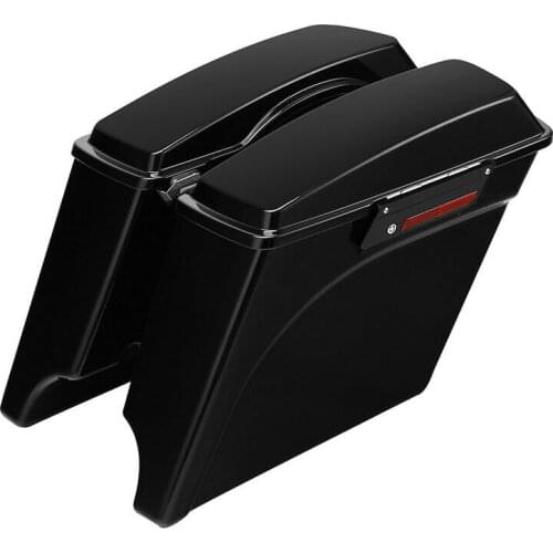 Motorcycle Vivid Black 5" Stretched Hard Saddlebags For Harley Touring Road King Electra Glide Street Glide 1993-2013