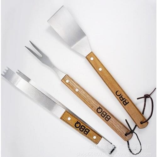 BBQ Cookware Tool Sets 3-piece Set Portable Easy Cleaning BBQ Stainless Steel Barbecue Tool Set Hot Selling