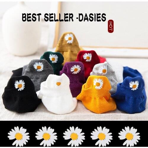 5pairs Women summer Short Socks applique Bear Red Heart daisy short cotton socks Candy colors harajuku kawaii casual sox