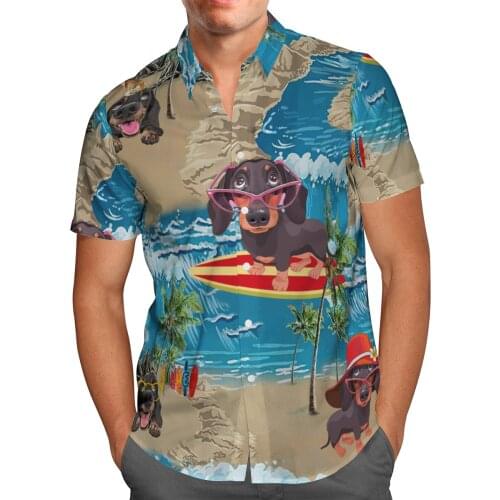 Pit Bull Surfriding 3D Beach Hawaiian 2021 Summer Shirt Short Sleeve Shirt Streetwear Oversized 5XL Camisa Social Chemise Homme