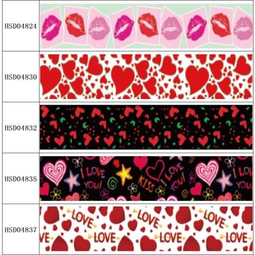 22MM 25MM 38MM 50MM 75mm Printed Pattern on Grosgrain Ribbon for diy ribbon