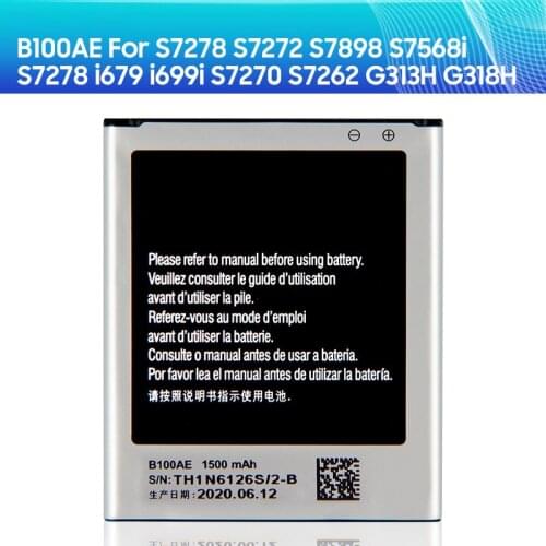 SAMSUNG Original Battery B100AE B100AC For SAMSUNG Galaxy Ace 3 Ace 4 S7898 S7278 S7272 S7568i S7278 S7270 S7390 G313H G318H
