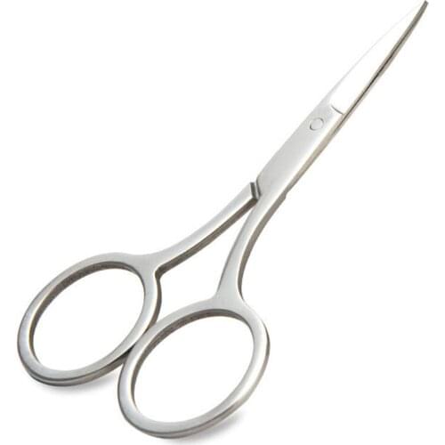 Stainless Steel Eyebrow Trimmer Scissor Bend Head Eyebrow Trimmer Nose Hair Trimming Scissor Beauty Tools Tailor Scissor E1175