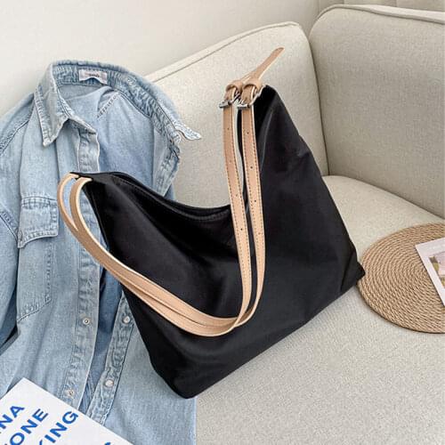 Waterproof Fabric Shoulder Bag for Women 2021 New Girls Luxury Messenger Crossbody Female Fashion Big Shopping Tote Bags Handbag