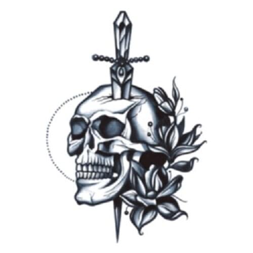 110MM×170MM Unswerving Love Skull Tattoo Pattern Male Waterproof Tattoo Sticker