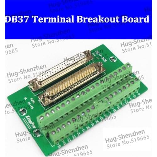 HIgh quality 2pcs D-SUB DB37 Male / Female Header Breakout Board, Terminal Block, Connector