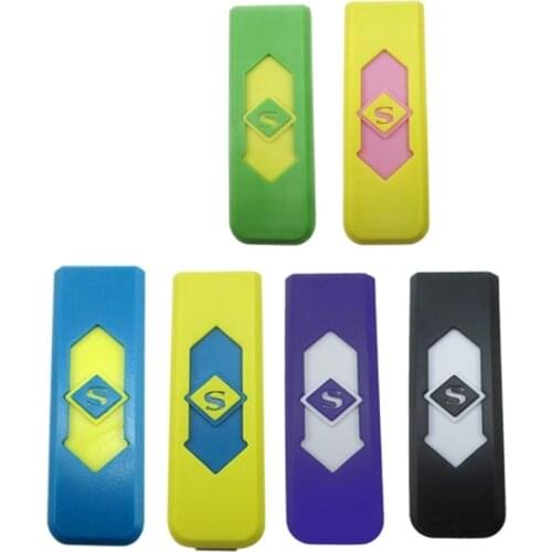 7 color USB Electronic Rechargeable Battery Flameless Car Cigarette Lighter No flame Lighter No Gas/Fuel Lighter 1pcs 2017 new