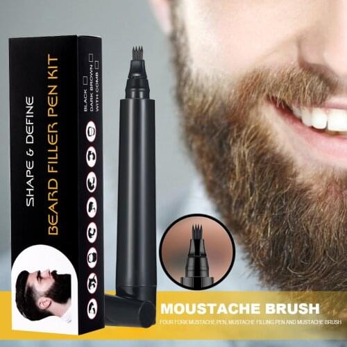 1pc Beard Filling Pen Eyebrow Hair Moustache Filler Pencil Beard Brush Styling Tools Male Beard Enhancer Mustache Repairing Tool