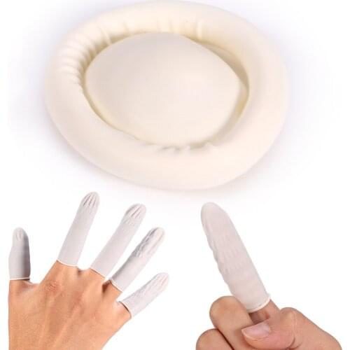 100Pcs Eyebrow Gloves Disposable Latex Finger Cots Anti-static Rubber Finger Protector Tip Cover Tattoo Nail Art Beauty Tool