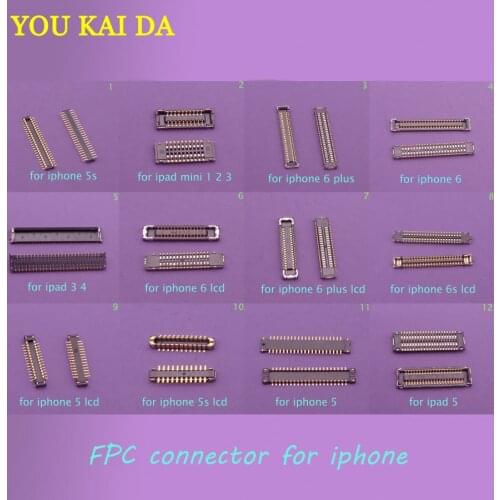 12models 12pcs New Touch Screen Display FPC connector for iPhone 4s 5 5c 5s 6 6plus 6s ipad on motherboard logic board mainboard