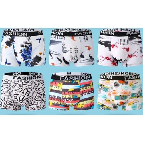 6PCS Pack Mixed Colors Young Men Summer Underwear Boxer Brief