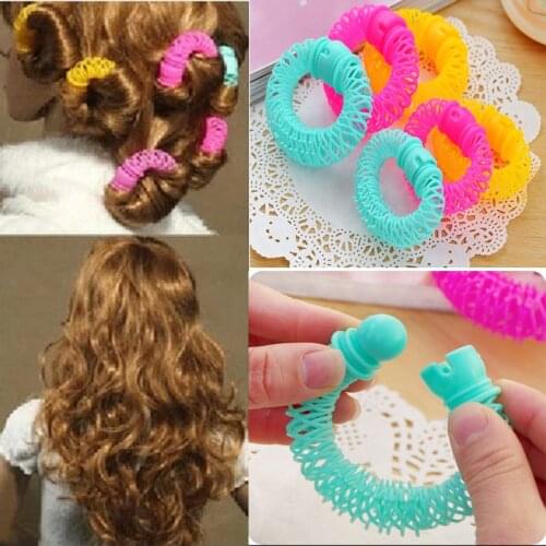 8/16pcs Magic Girls Curler Hair Curlers Elastic Ring Bendy Curler Spiral Curls DIY Tool Hair Accessories for Women Ladies Female