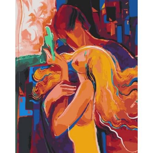 Frameless picture oil painting by numbers wall decor diy painting on canvas for home decor 4050 man and woman
