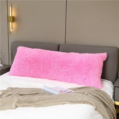 Large Home Long Pillowcase 148x53cm Long Plush Hugging Body Pillow Case Soft Hairy Velvet Double Pillow Cover