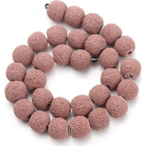 10-16mm Natural Round Matte Red Lava Rock Stone Beads For Jewelry Making Beads Bracelets 15'' Needlework DIY Beads Trinket