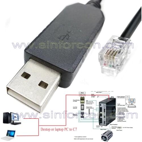 Silabs cp2102 usb rs232 serial cable for servotronix motor servo cdhd 006 008 C7 cable
