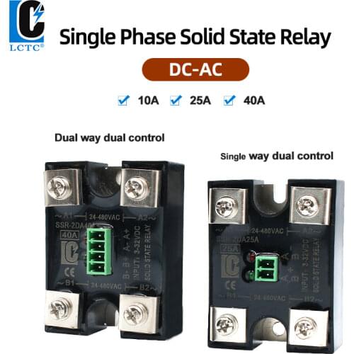 SSR-2DA10A 25A 40A Dc control Ac dual output control single phase solid state relay