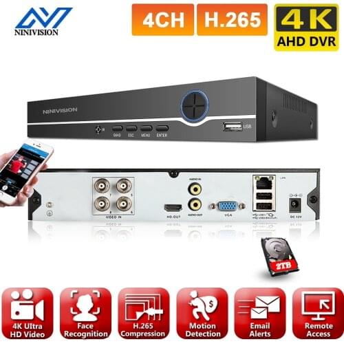 6in1 Real H.265 4ch 4K-N 4K 8MP DVR Security CCTV hybrid video recorder DVR P2P Xmeye support AHD/TVI/CVI/CVBS/IP cameras ONVIF
