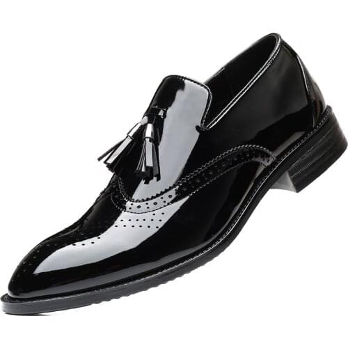 Men's Patent Leather Shoes HIKDOOER China