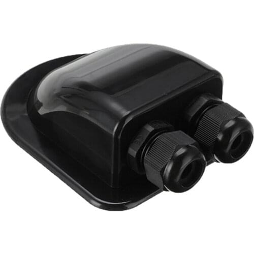 Solar Panel Cable Gland Box Black Waterproof Double Hole Car Accessories Two-hole Circular For RV Yacht Roof Wire Entry