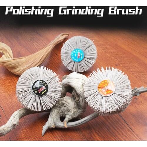 3pcs 80-600 Grid Nylon Wheel Polishing Brush Head Woodworking Carving Polishing Grinding Flower Head Brush Bench Grinder